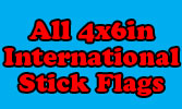 All 4x6in International Stick Flags