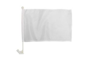 White Single-Sided Car Flag