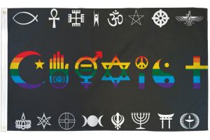 Coexist Rainbow Flag 3x5ft Poly