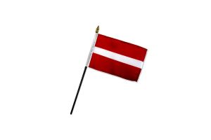 Latvia 4x6in Stick Flag