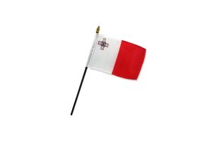 Malta 4x6in Stick Flag