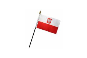 Poland (Eagle) 4x6in Stick Flag