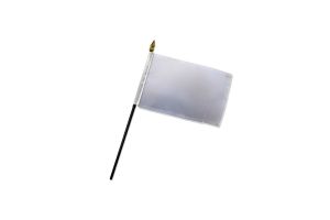 White Solid Color 4x6in Stick Flag