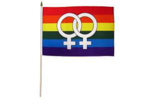 Double Venus Rainbow 12x18in Stick Flag