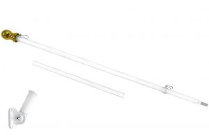 5ft Spinning Stabilizer Flag Pole & Adjustable Bracket Kit (White)