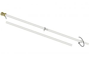 6ft Spinning Stabilizer Flag Pole in White