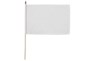 White Solid Color 12x18in Stick Flag