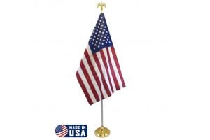8ft Indoor Pole and American Made USA Flag Kit