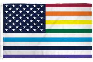 USA Rainbow (Old Glory) Flag 3x5ft Poly