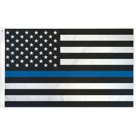 Thin Blue Line USA Printed Polyester Flag 3ft by 5ft