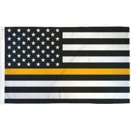 Thin Gold Line USA  Printed Polyester Flag 3ft by 5ft