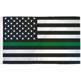 Thin Green Line USA Printed Polyester Flag 3ft by 5ft