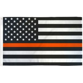 Thin Orange Line USA Printed Polyester Flag 3ft by 5ft