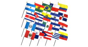 (4x6in) Set of 20 Latin American Stick Flags