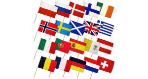 (12x18in) Set of 20 European Stick Flags
