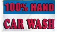 100% Hand Car Wash Printed Polyester Flag 3ft by 5ft