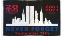 9/11 Never Forget Printed Polyester Flag 3ft by 5ft
