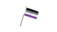 Asexual Stick Flag 4in by 6in on 10in Black Plastic Stick