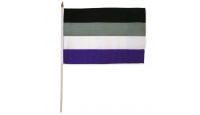 Asexual 12x18in Stick Flag