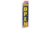 Now Open (Patriotic) Super Flag