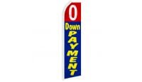 0 Down Payment Red & Blue Superknit Polyester Swooper Flag Size 11.5ft by 2.5ft