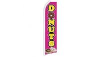 Donuts Pink Superknit Polyester Swooper Flag Size 11.5ft by 2.5ft