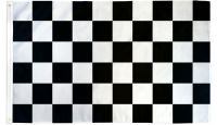 Black & White Checkered Printed Polyester Flag Size 4ft by 6ft