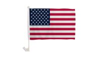 USA Single Sided Car Window Flag with 17in Plastic Mount