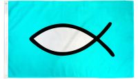 Christian Fish Printed Polyester Flag 3ft by 5ft