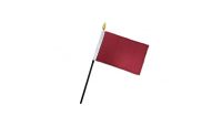 Burgundy Solid Color 4x6in Stick Flag