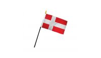 Denmark 4x6in Stick Flag