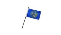 Nebraska Stick Flag 4in by 6in on 10in Black Plastic Stick