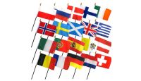 4x6in Set of 20 European Stick Flags shown countries included