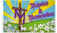 Easter Rejoice & Remember Printed Polyester Flag 3ft by 5ft