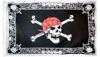 Skull With Border Pirate Printed Polyester Flag 3ft by 5ft