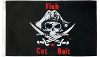 Fish or Cut Bait Pirate Printed Polyester Flag 3ft by 5ft