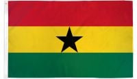 Ghana Printed Polyester Flag 2ft by 3ft