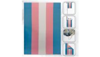 H&G Studios Transgender  Printed Polyester Flag 12in by 18in with close ups of material and on pole
