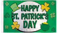 Happy St. Patrick's Day Printed Polyester Flag 3ft by 5ft