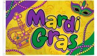 Mardi Gras Beads Printed Polyester Flag 3ft by 5ft