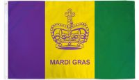 Mardi Gras Crown Printed Polyester Flag 3ft by 5ft