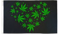 Marijuana Love Black  Printed Polyester Flag 3ft by 5ft