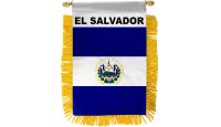 El Salvador Rearview Mirror Mini Banner 4in by 6in