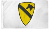 1st Cavalry  White Printed Polyester Flag 3ft by 5ft