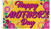 Happy Mother's Day Gold   Printed Polyester Flag 3ft by 5ft