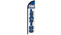 Now Leasing (Blue & White) Windless Banner Flag