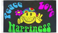 Peace Love & Happiness Printed Polyester Flag 3ft by 5ft