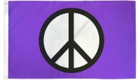 Peace Purple Printed Polyester Flag 3ft by 5ft