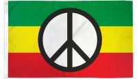 Peace Rasta   Printed Polyester Flag 3ft by 5ft