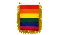 Rainbow Rearview Mirror Mini Banner 4in by 6in